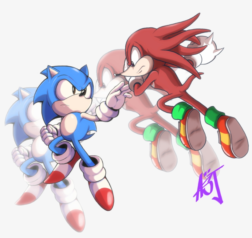 Sonic Vs Knuckles - Sonic The Hedgehog Vs Knuckles, transparent png