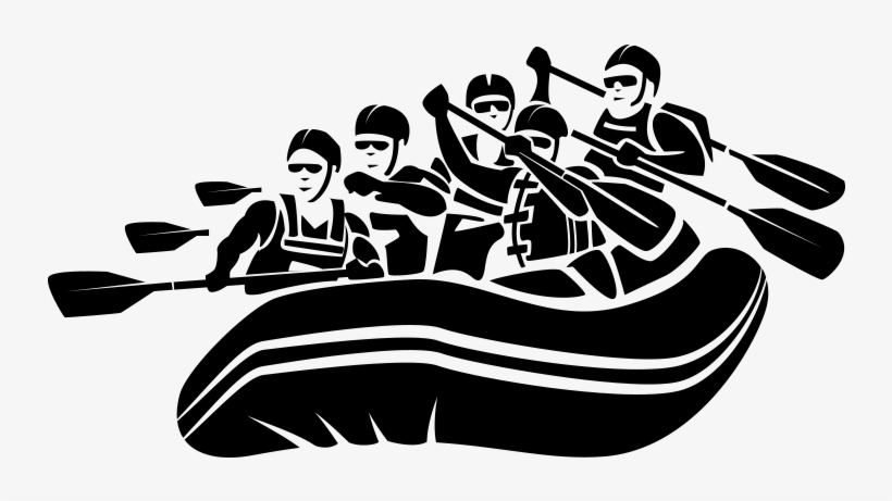 Graphic Cave On Twitter - Rafting Clipart Black And White, transparent png