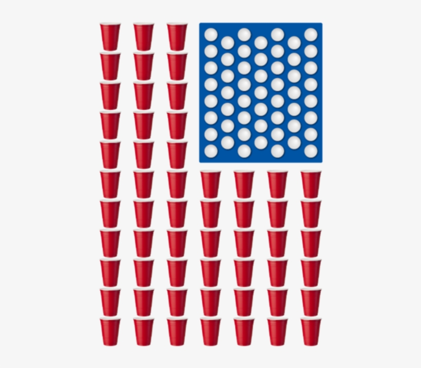 Beer Pong Drinking Game American Flag - Usa Flag Beer Pong, transparent png