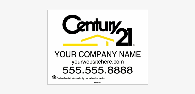 Century 21 White Black Yard Sign 510px - Century 21 Premiere Properties, transparent png