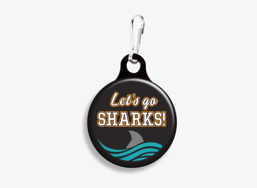 San Jose Sharks Fin - Zoogee Pzp1ds-b - Zipper Pulls 3/4" Metal Back, transparent png