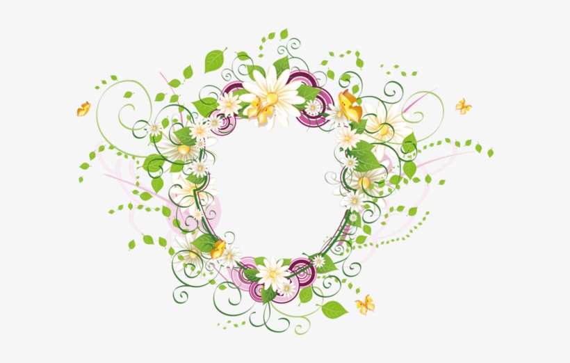 Clip Art - Free Flower Frame .pdf, transparent png