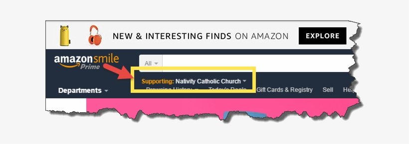 Amazonsmile Webpage Highlighting Supporting Nativity - Catholic Church, transparent png