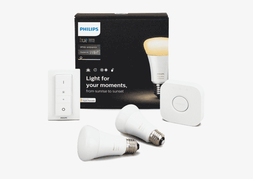 A19 Philips Hue Starter Kit White Ambiance - Philips Hue White Ambiance Starter Kit, transparent png