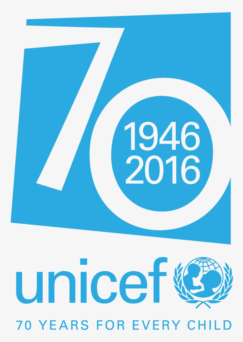 Unicef 70thlogo Vert - Unicef Gucci, transparent png