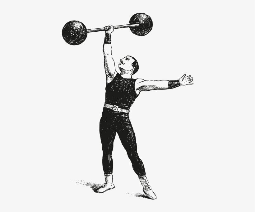 Strongman Barbell Olympic Weightlifting Dumbbell Exercise Vintage