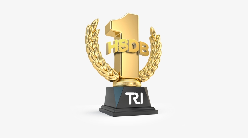 A Trophy Showing Hsdb As Number One Supported By Tri - First Place Trophy, transparent png
