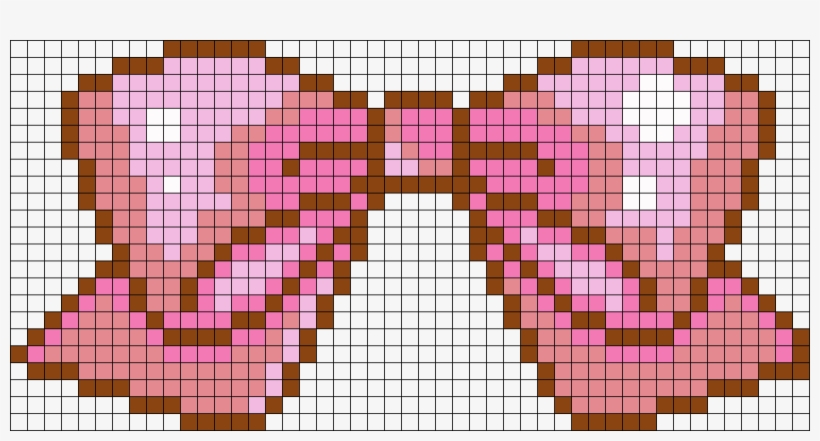 Cute Pink Bow Perler Bead Pattern / Bead Sprite - Bow Perler Bead Pattern, transparent png