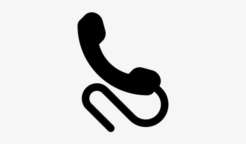 Phone Symbol Of Auricular With Cord Vector - Phone Vector Symbol, transparent png