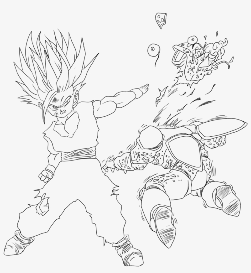 Png Black And White Cell Junior By Ruokdbz On Deviantart - Line Art, transparent png