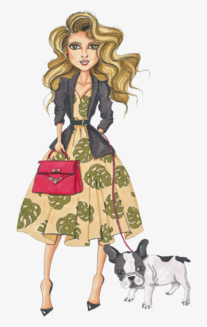 Hand Painted Hyena Beauty Png Transparent - Girl With Bulldog Tote Bag, transparent png