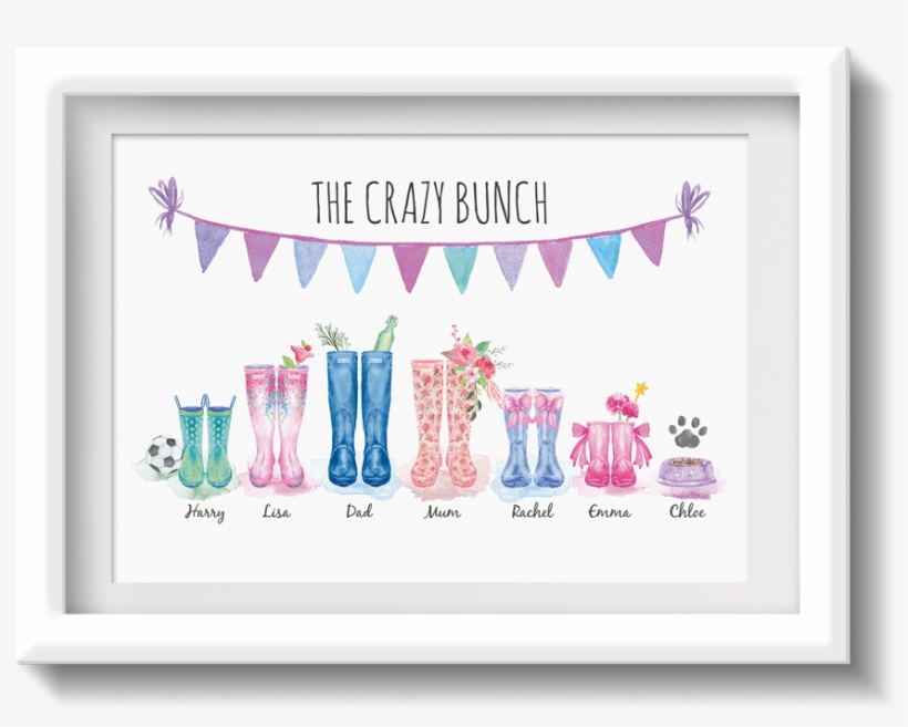 Family And Welly Boot Prints - Wellington Boot, transparent png
