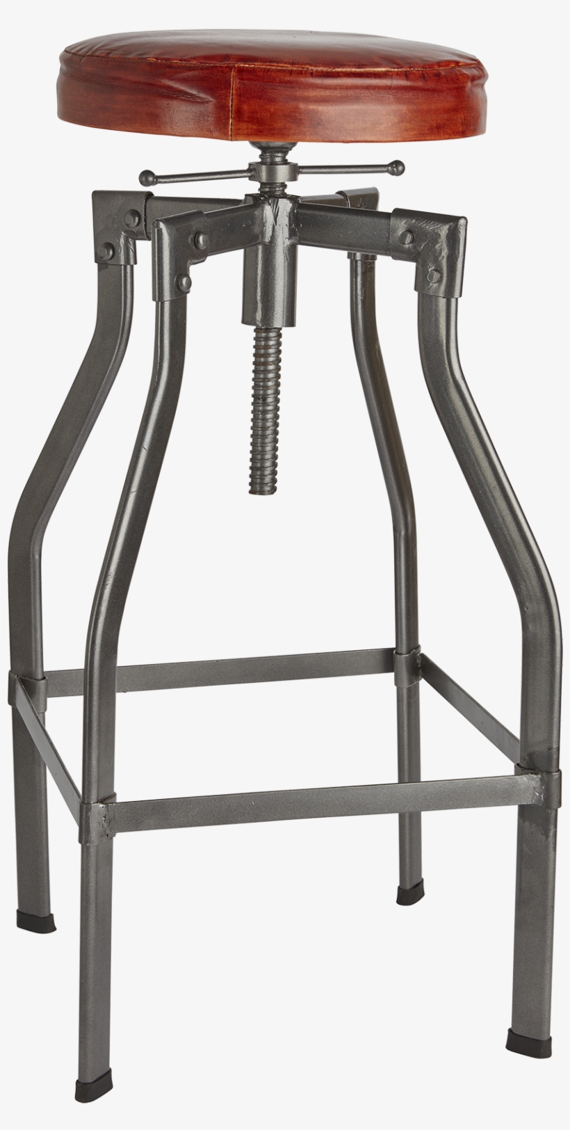 Turner Leather & Metal Adjustable Bar Stool - Retro Leather Metal Bar Stools, transparent png