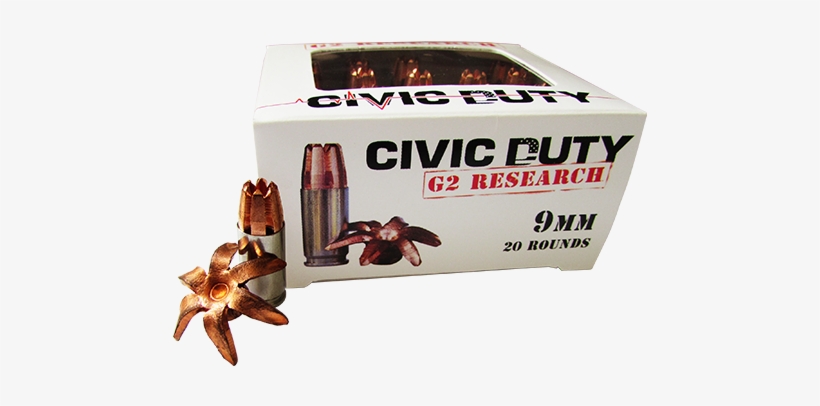 G2 9mm Civic Duty 20rd/box 25box/cs, transparent png