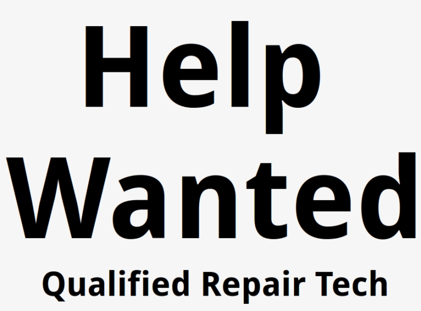 Qualified Repair Technician - Yellow Help Wanted Sign, transparent png