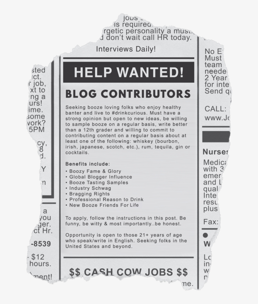 Help Wanted Blog Contributors - Advertising, transparent png