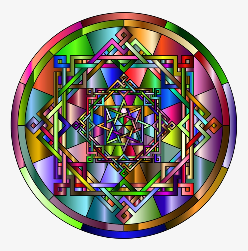 Stained Glass Symmetry Purple - Clip Art, transparent png