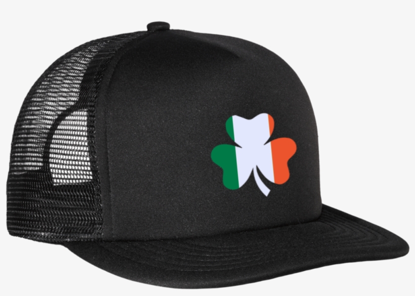 Irish Flag Shamrock Hat - Personalized District Flat Bill Snapback Trucker Cap, transparent png