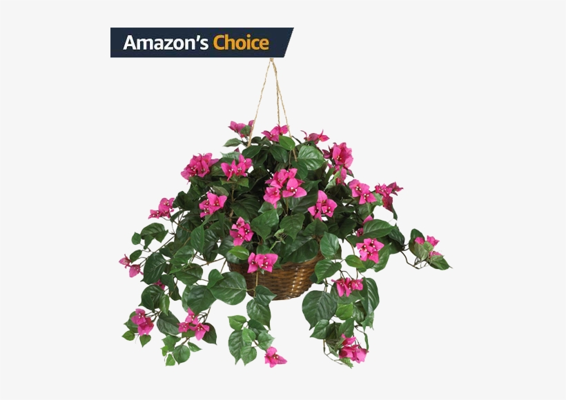 Nearly Natural Hanging Bougainvillea In Basket, With - Hidden Camera Flower, transparent png