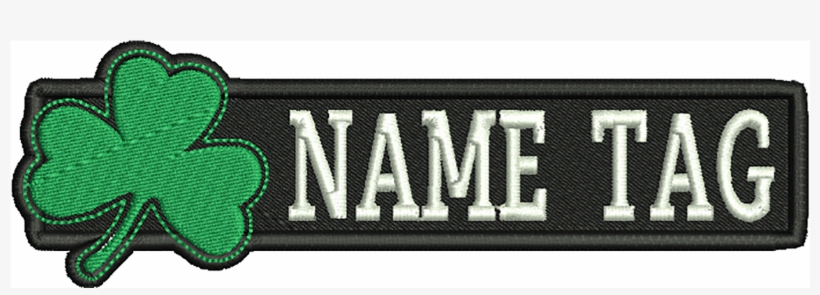 New Irish Clover Custom Embroidered Name Tag Biker - Motorcycle, transparent png
