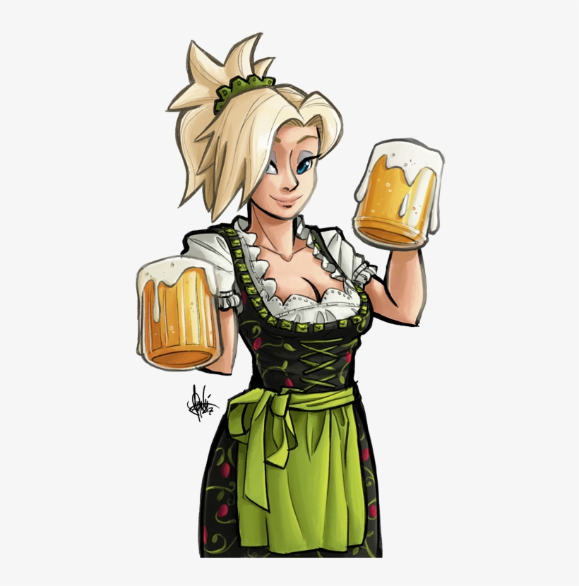 Oktoberfest Cartoon Fictional Character - Overwatch Mercy St Patrick's Day, transparent png