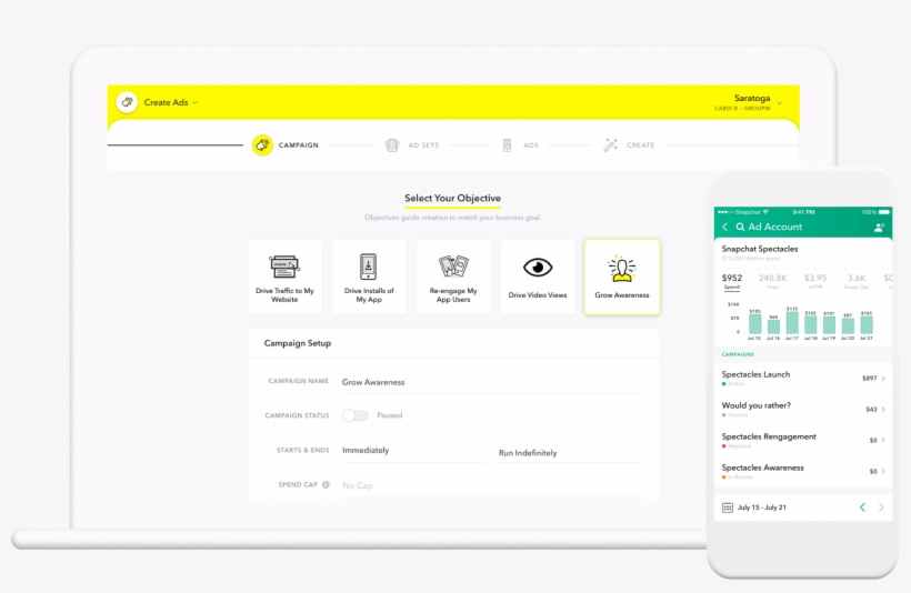 Ad Manager Interface Image - Snapchat, transparent png