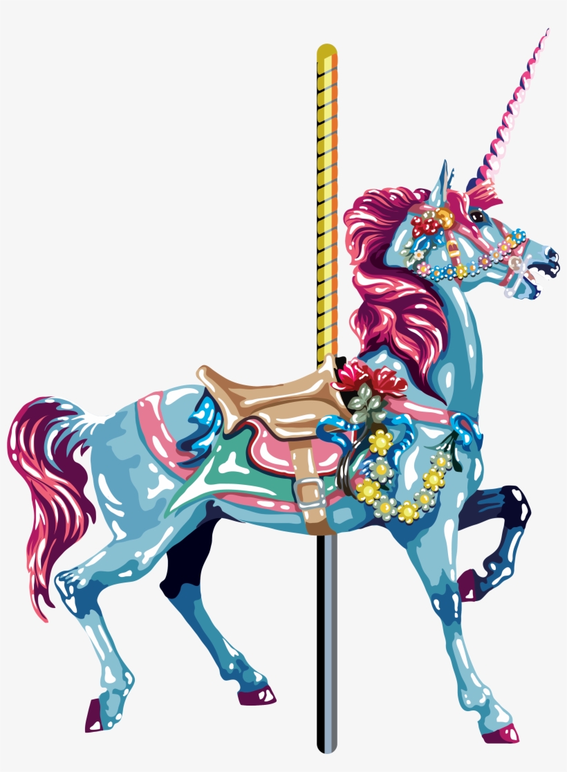 Amusement Park Carousel Download Png Image - Amusement Park And Unicorn, transparent png