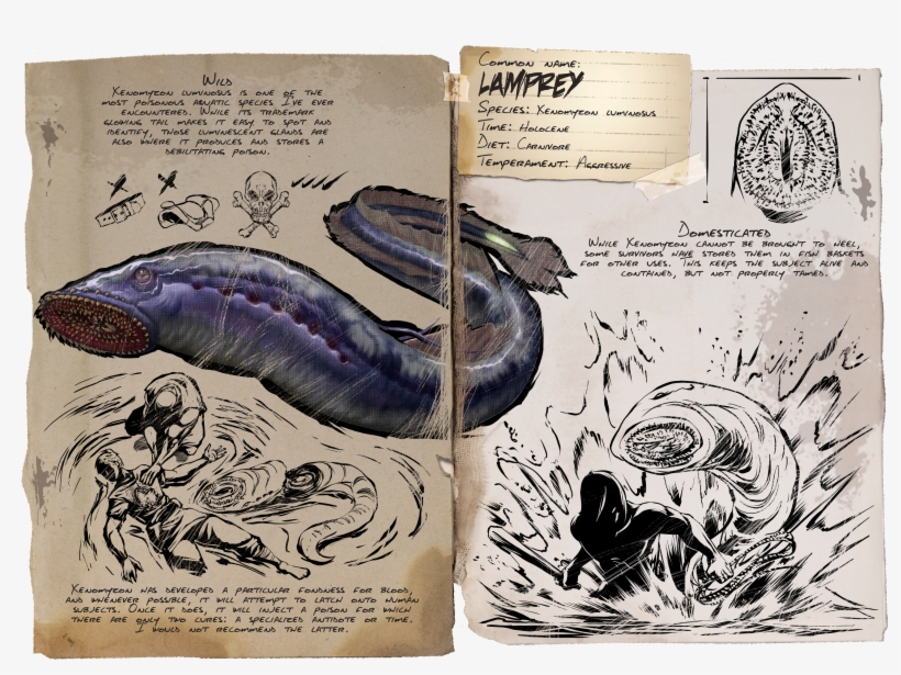 Dino Dossier - Lamprey - Ark Survival Evolved Aberration, transparent png