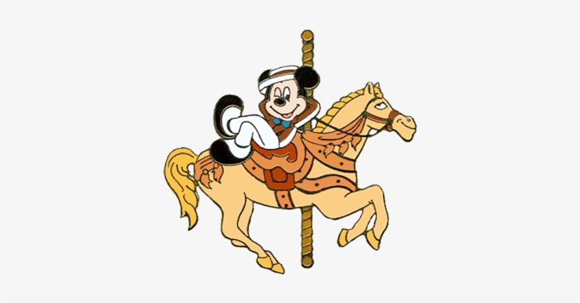 Carousel Clipart Disney - Mickey Mouse On Carousel Horse Pin, transparent png