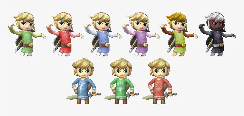 Toon Link's Alternate Costumes In Pm - Toon Link Smash 4 Costumes, transparent png