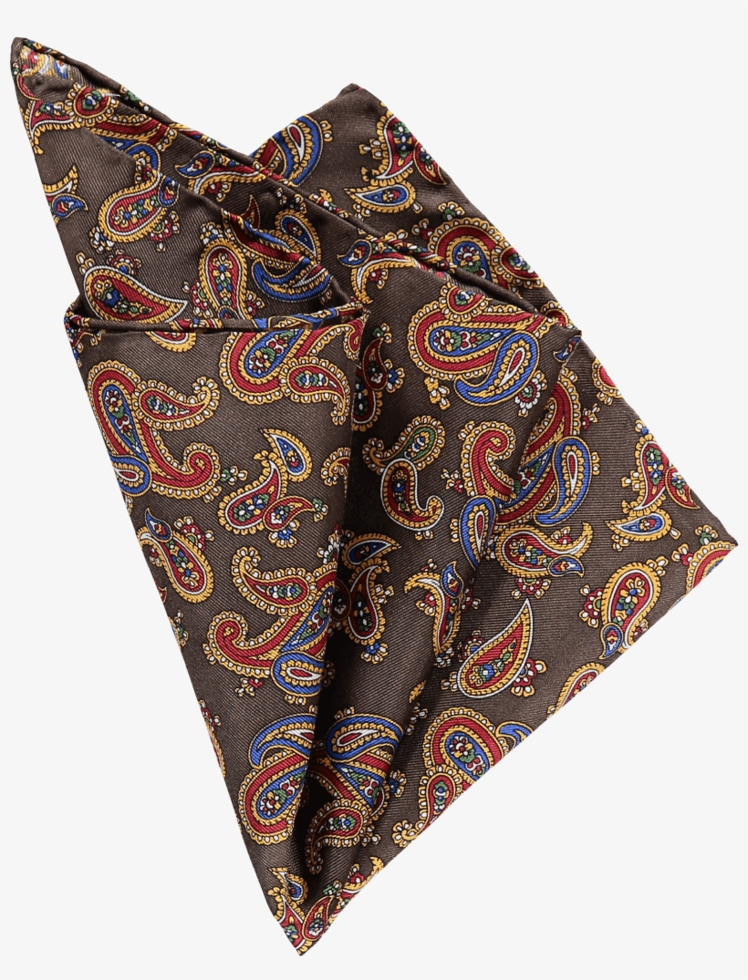 Pocket Square Paisley Brown 1 - Brown Pocket Squares, transparent png