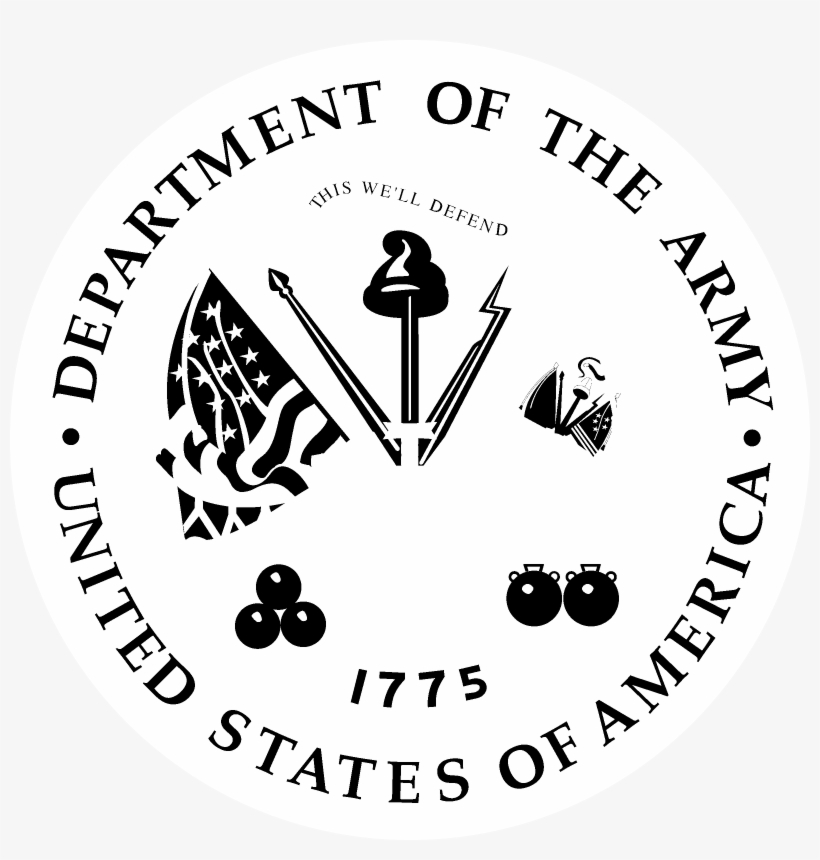 Us Department Of The Army Logo Black And White - United States Army, transparent png