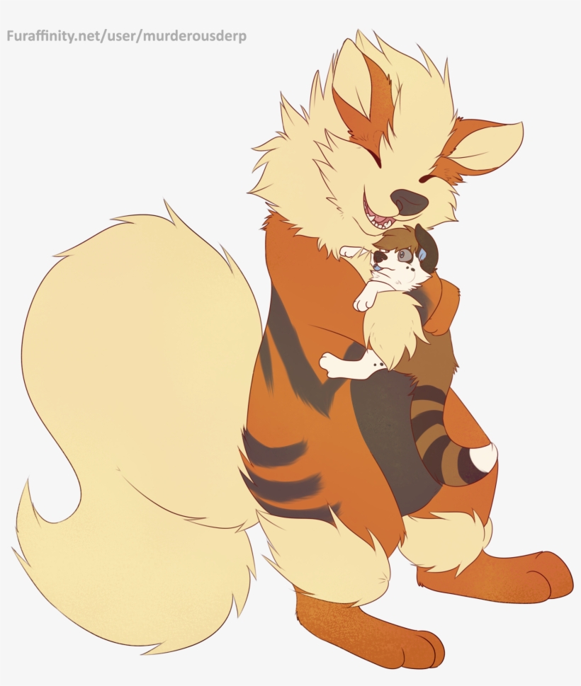 Arcanine Uses Hugs - Growlithe Hug, transparent png