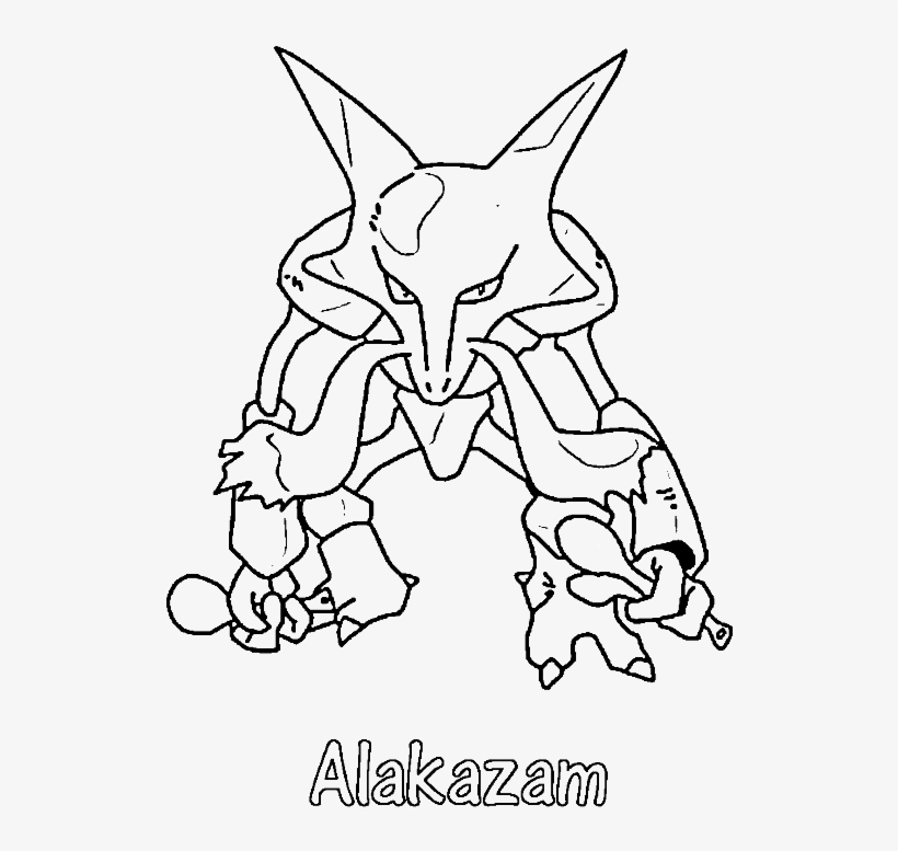 Arcanine Coloring Pages - Alakazam Pokemon, transparent png