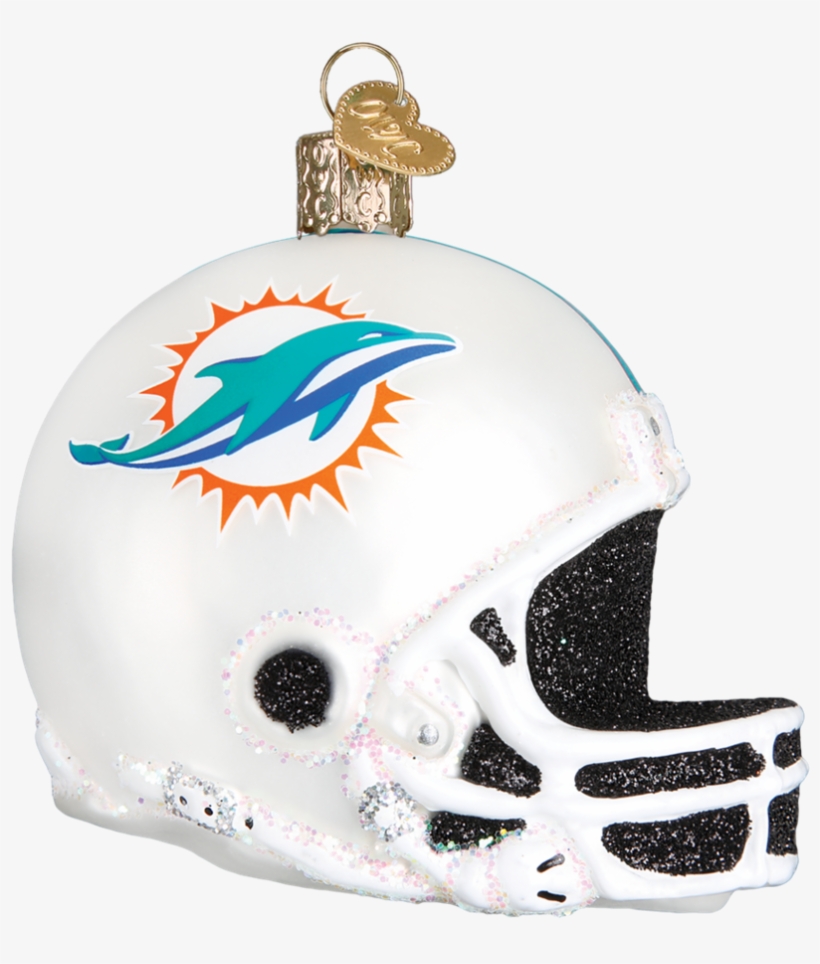 Miami Dolphins Nfl Football Helmet Glass Ornament, transparent png