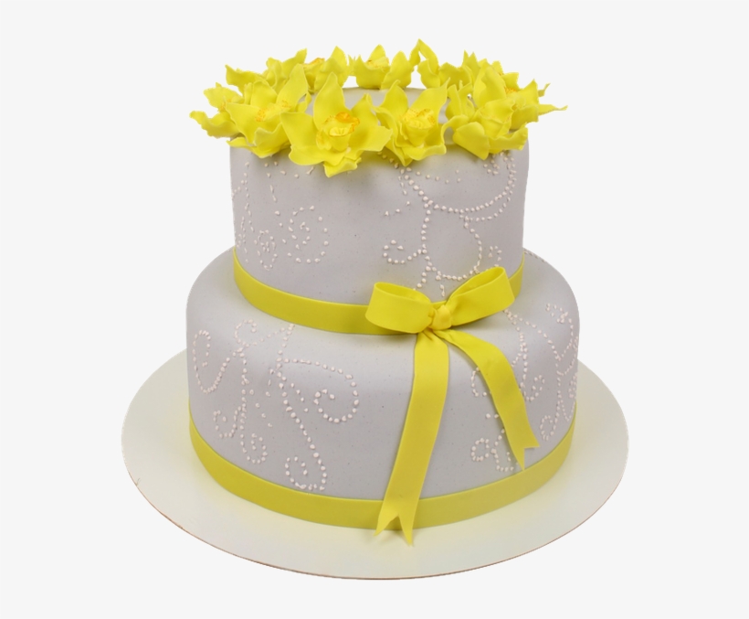 Свадебный Торт, Цветы, Желтый - Желтый Свадебный Торт С Ягодами, transparent png