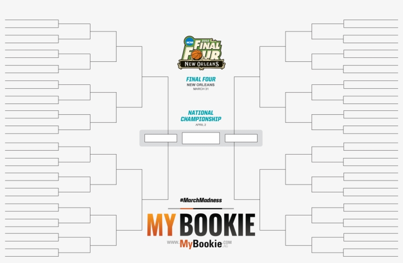 March Madness Printable Ncaa Bracket Mybookie Sportsbook - Final Four, transparent png