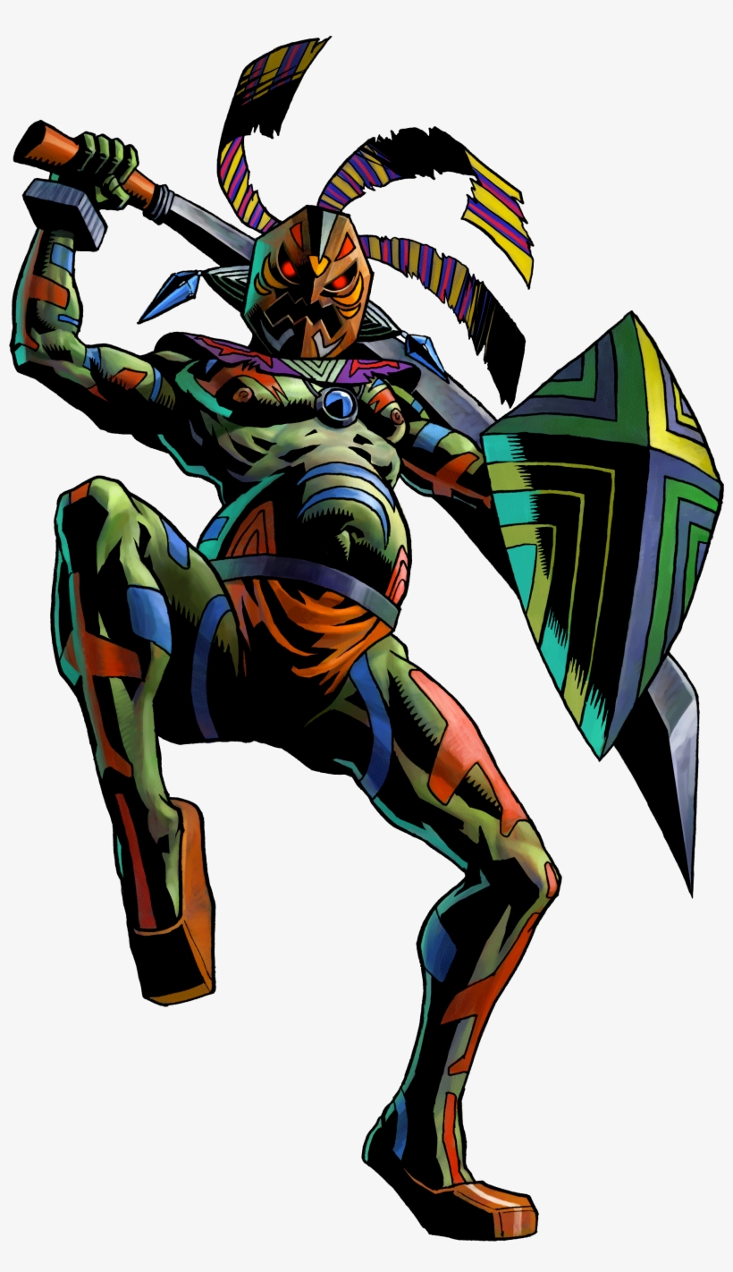 Masked Jungle Warrior - Boss Zelda Majora's Mask, transparent png