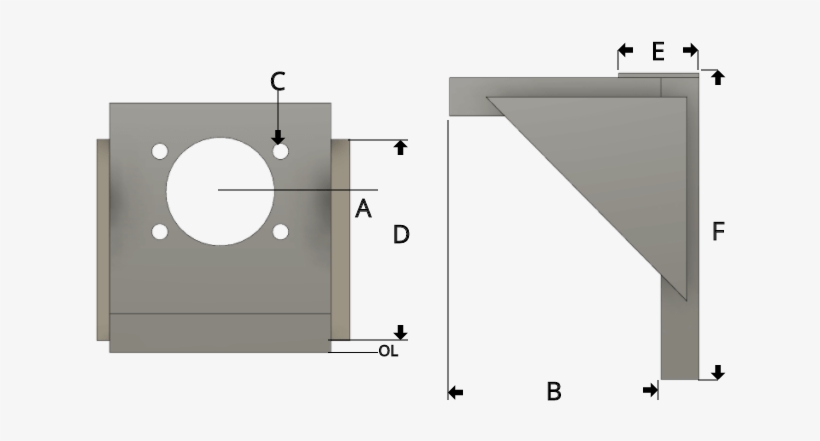 Picture Of Naams Shock Bracket With Dimensions - Diagram, transparent png