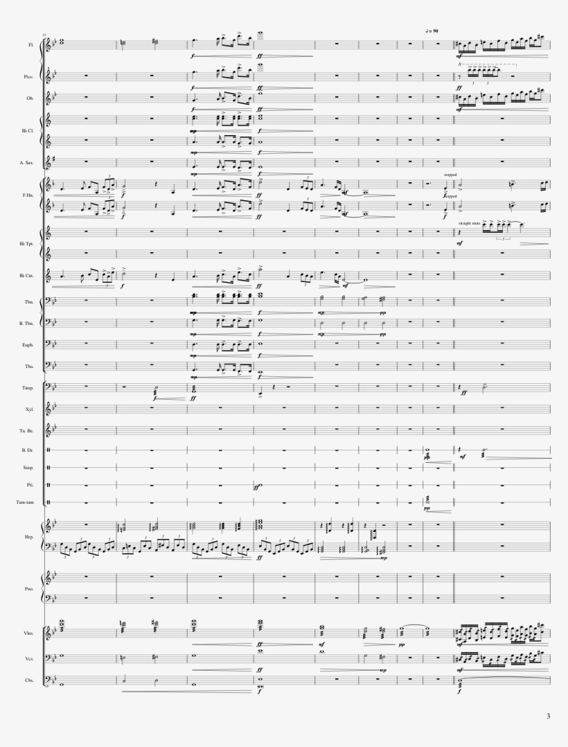 The Force / Palpatine's Theme Sheet Music 3 Of 8 Pages - Emperor Palpatine Theme Somg For French Horn, transparent png