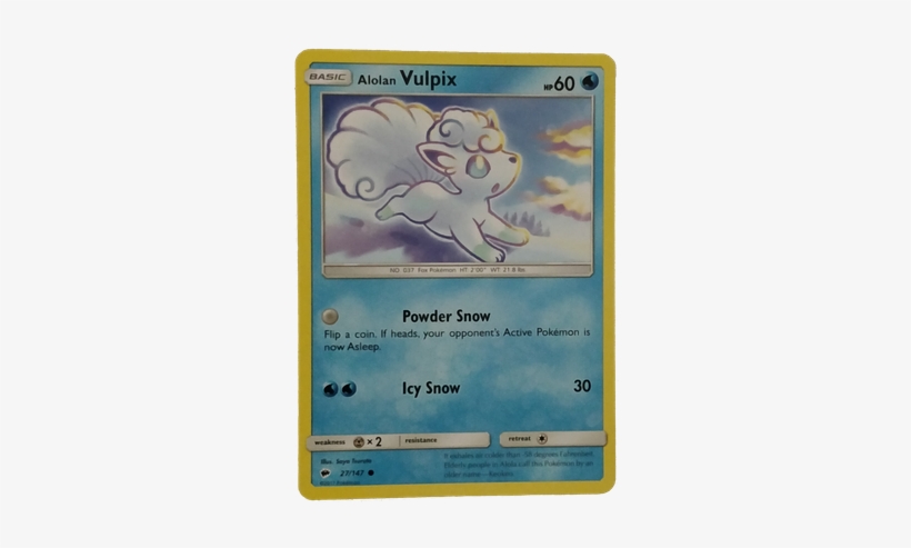 4 Alolan Vulpix - Alolan Vulpix Burning Shadows, transparent png