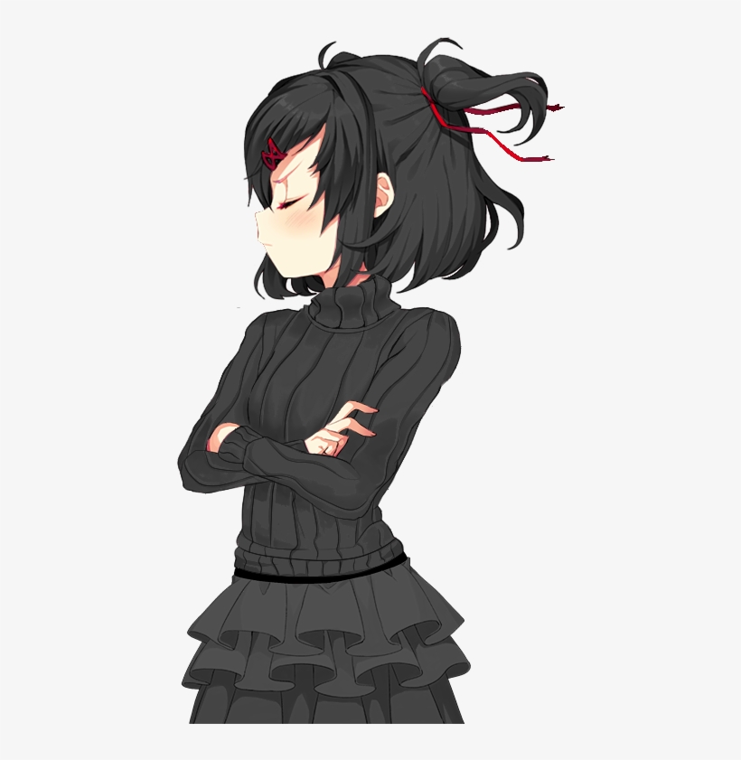Edgy Natsuki - Black Natsuki Ddlc, transparent png