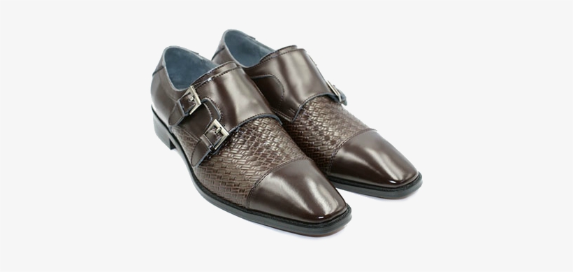 The Steve Harvey Dress Collection - Steve Harvey Brown Double Buckle Monk Strap Weave Design, transparent png