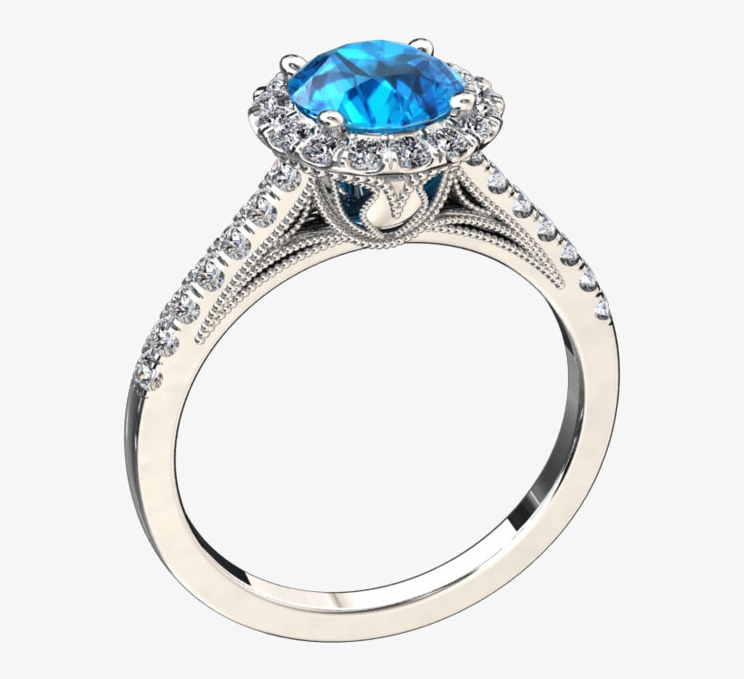 Natural Blue Topaz And Diamond Ring Style - Gold, transparent png
