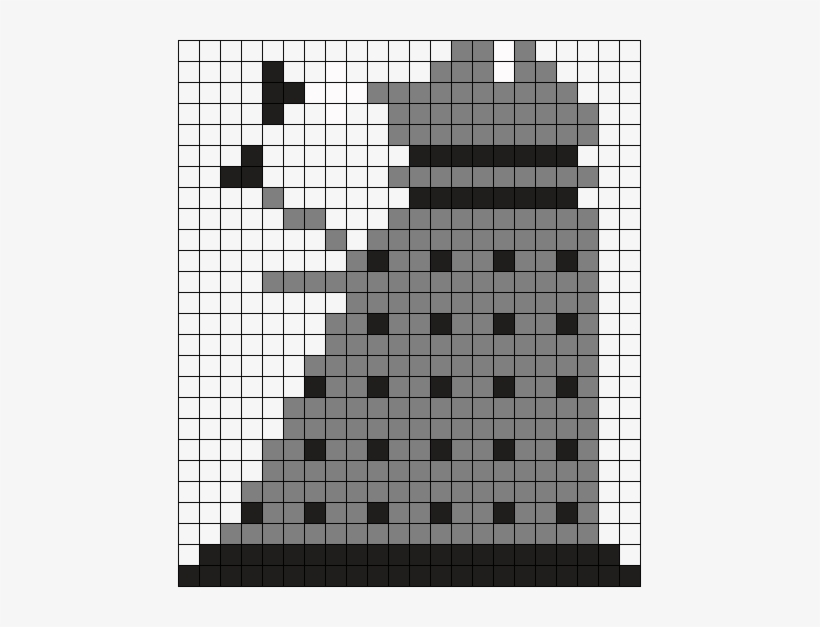 Doctor Who Dalek Perler Bead Pattern / Bead Sprite - Monochrome, transparent png