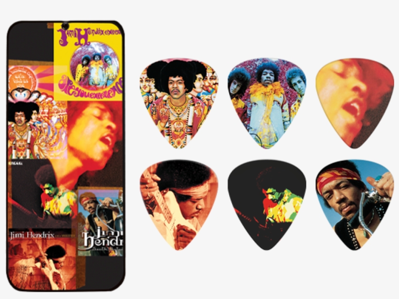 Jim Dunlop Jimi Hendrix Frontline Heavy Gauge - Dunlop Jimi Hendrix Montage Pick Tin With 6 Heavy Picks, transparent png