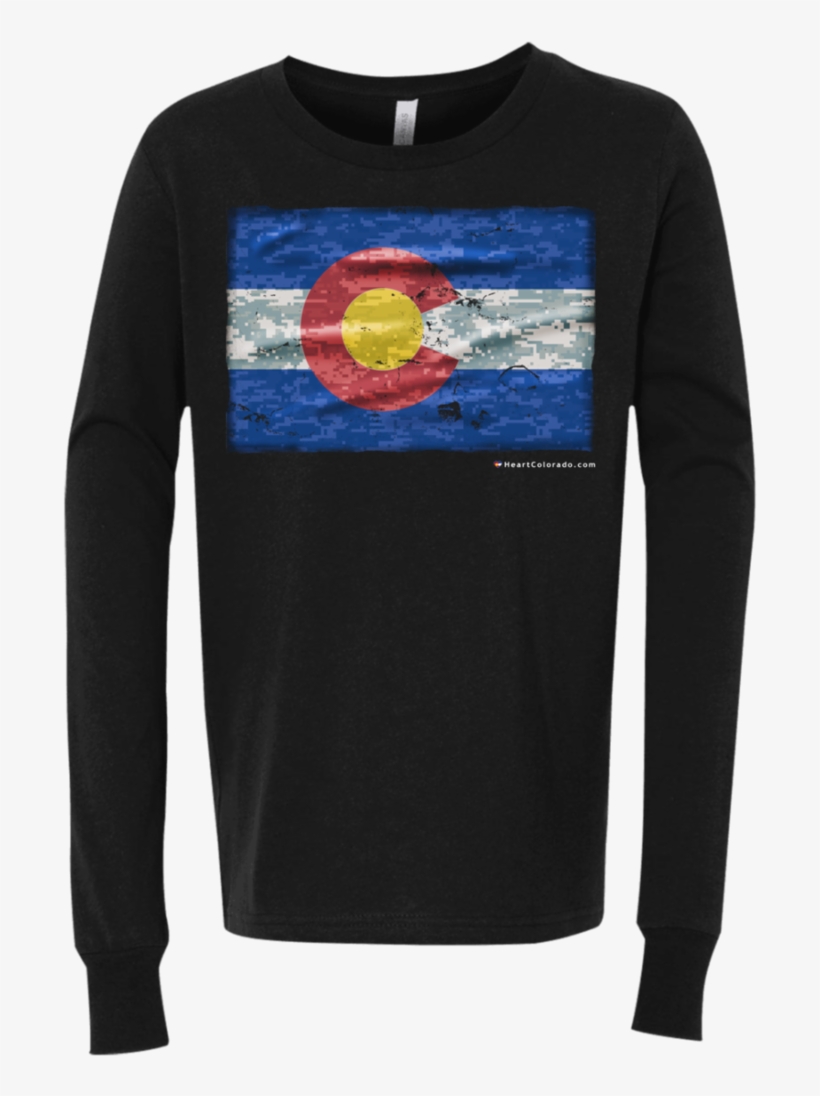Colorado Flag Digital Camo Youth Jersey Ls T Shirt - T-shirt, transparent png