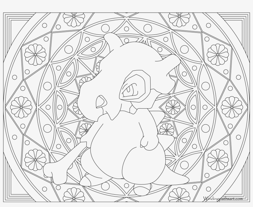 #104 Cubone Pokemon Coloring Page - Pokémon, transparent png