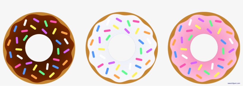 Donut Chocolate Vanilla Strawberry Clipart - Transparent Background Donut Clipart, transparent png