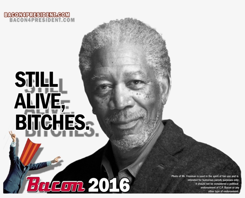Still Alive Bitches - Morgan Freeman Poster Bw Portrait 24x36, transparent png